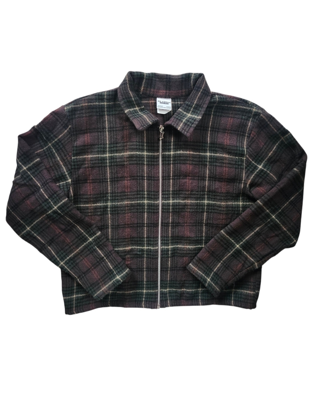 Au Coton Plaid Zip-Up Jacket | Made in Canada